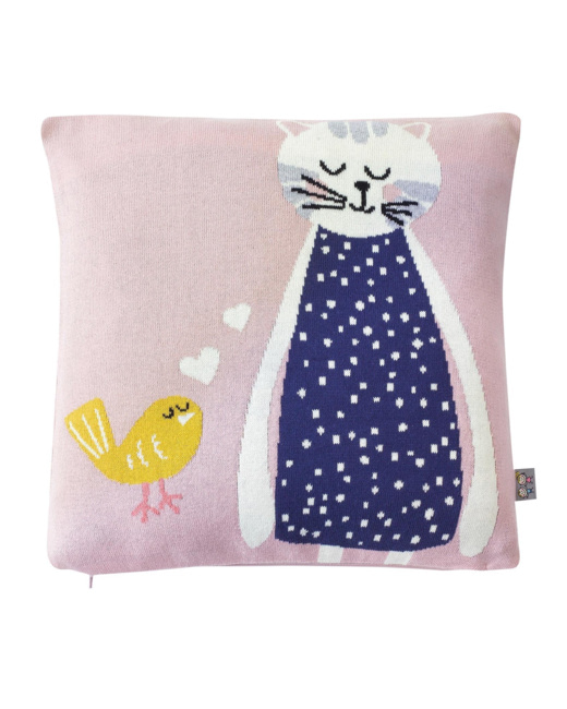Taie de coussin en tricot de coton, Chat