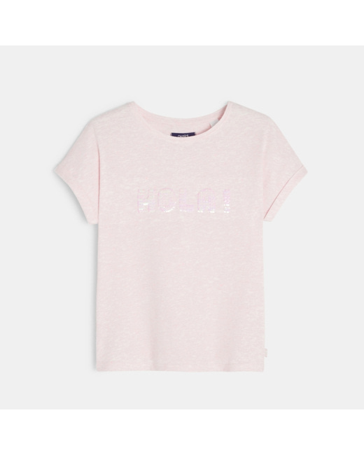 T-shirt à message rose fille