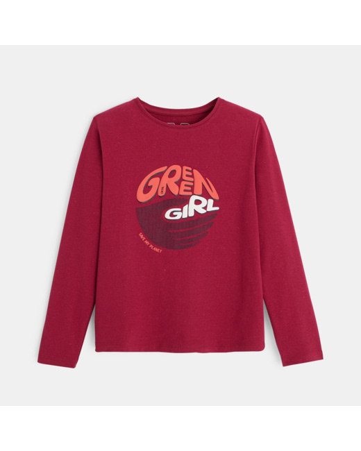 T-shirt à message Green Girls violet fille