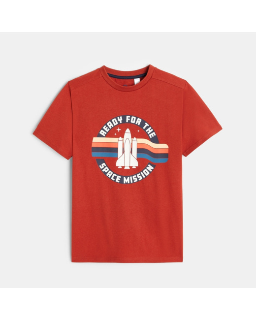 T-shirt à motif fusée orange garçon