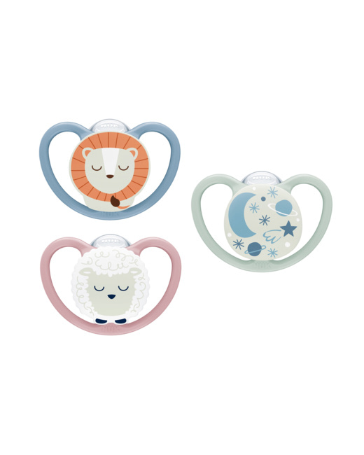 Lot de 2 sucettes silicone Space