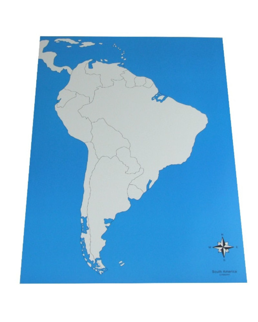 Carte de l'Amérique du Sud vierge