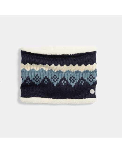 Snood en tricot Jacquard et moumoute polaire bleu garçon