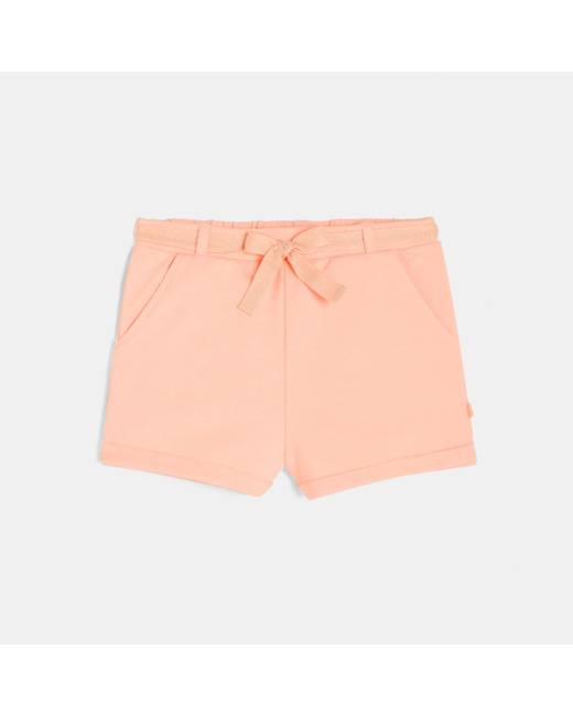 Short en molleton rose fille