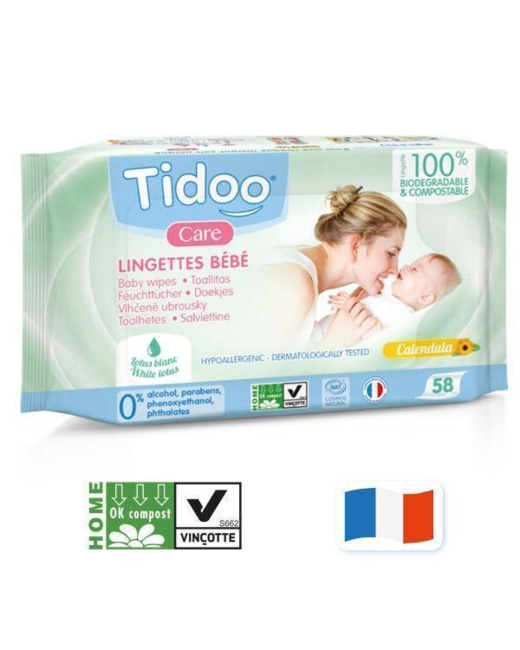 Lingettes bébé compostables au calendula