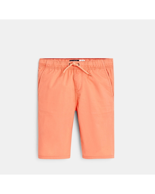 Bermuda slim en toile unie orange garçon