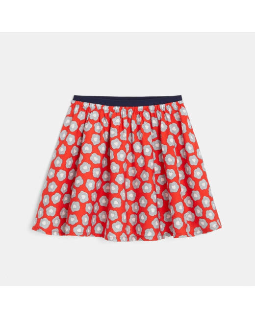 Jupe patineuse imprimée orange fille