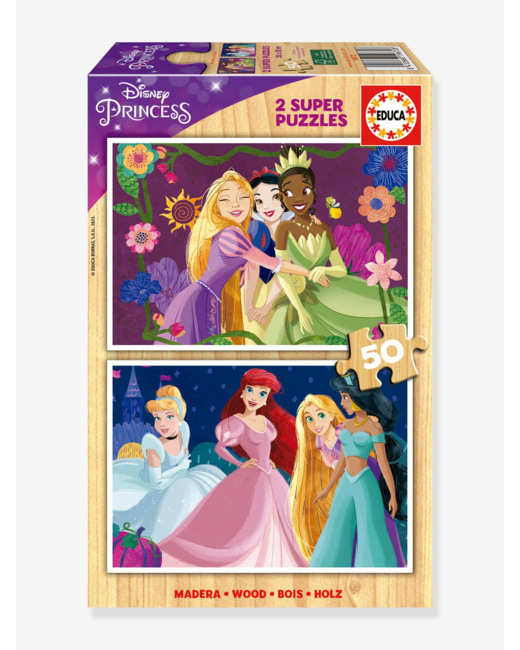 Lot de 2 puzzles bois Disney Princesse