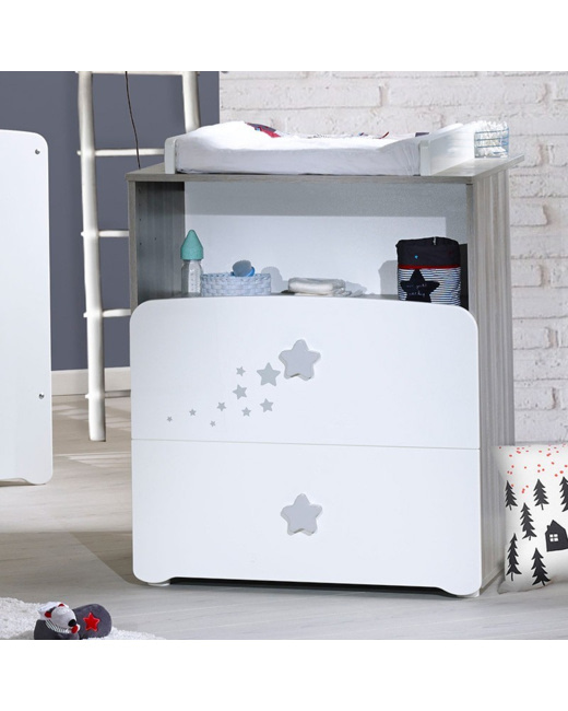 Commode 2 tiroirs 1 niche Nao