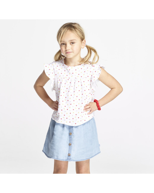 T-shirt imprimé fruits multicolores fille