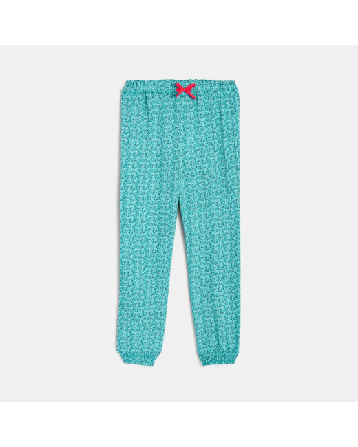Jogpant fluide imprimé bleu fille