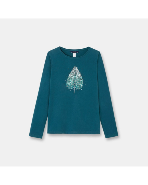 T-shirt à motif brillant turquoise fille