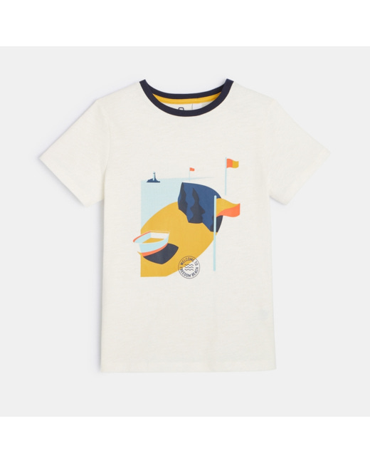 T-shirt à motif coloré blanc garçon