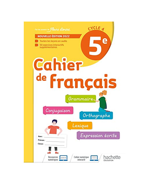 Cahier de Français cycle 4/5e - cahier d'activités - Ed. 2022