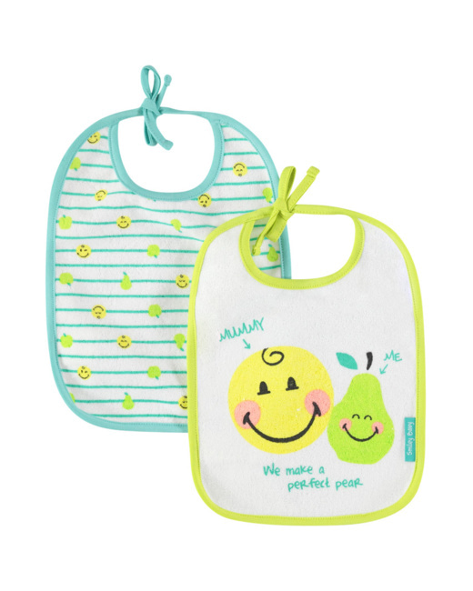 Lot de 2 bavoirs en éponge print SmileyWorld