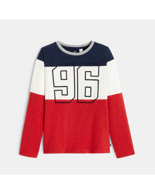 T-shirt manches longues "96" rouge garçon