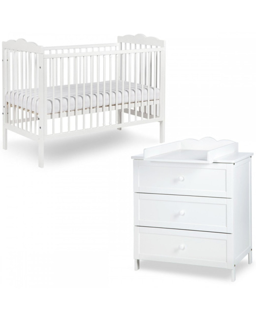 Chambre bébé commode à langer et lit en bois RADEK III