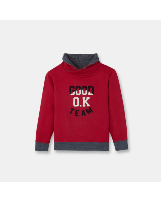 Sweat-shirt à message rouge garçon