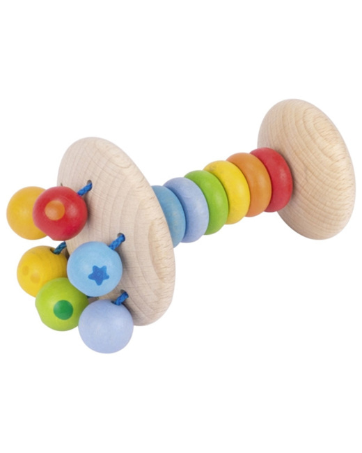 Hochet flexible en bois Arc-en-ciel