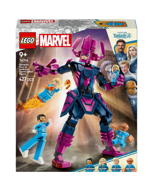 Les Quatre Fantastiques contre la figurine de Galactus Marvel