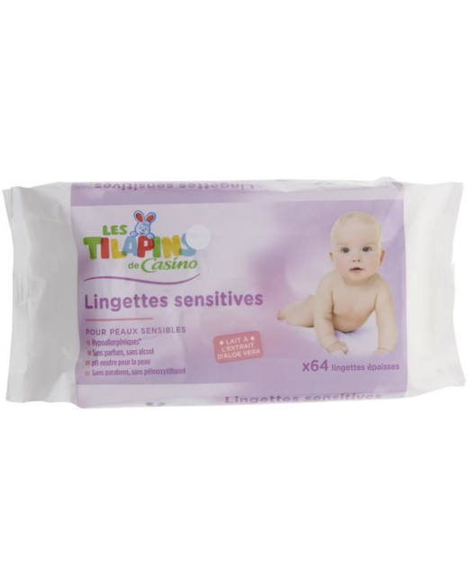 Lingettes bébé sensitives Les Tilapins 