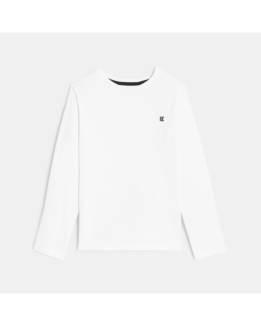 T-shirt manches longues uni blanc garçon