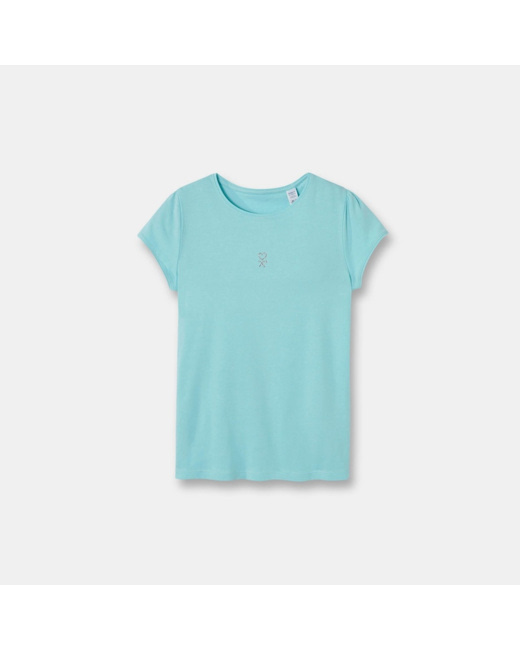 T-shirt basique bleu fille