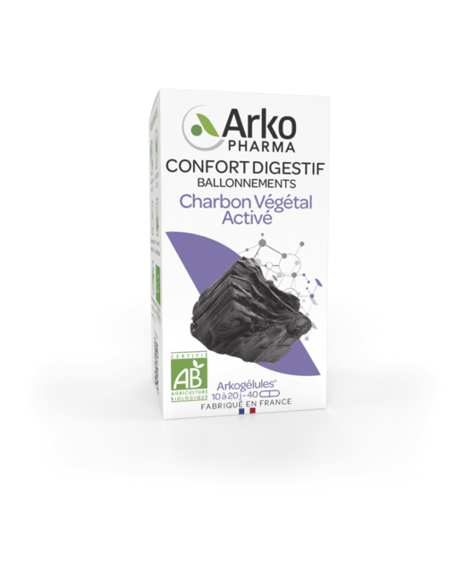 Boite de 40 gélules charbon végétal bio Arkogelules