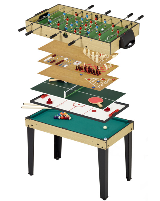 Table de jeux 10 en 1 - Baby-Foot - Billard - Ping Pong - Hockey - Bowling - Cartes