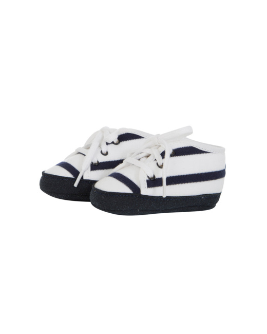 Baskets rayées Baby - Blanc/Navire
