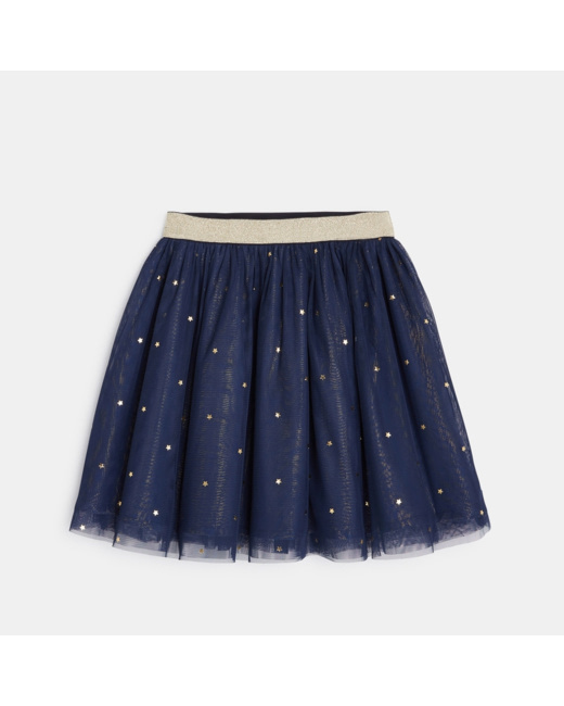 Jupe patineuse en plumetis bleue fille