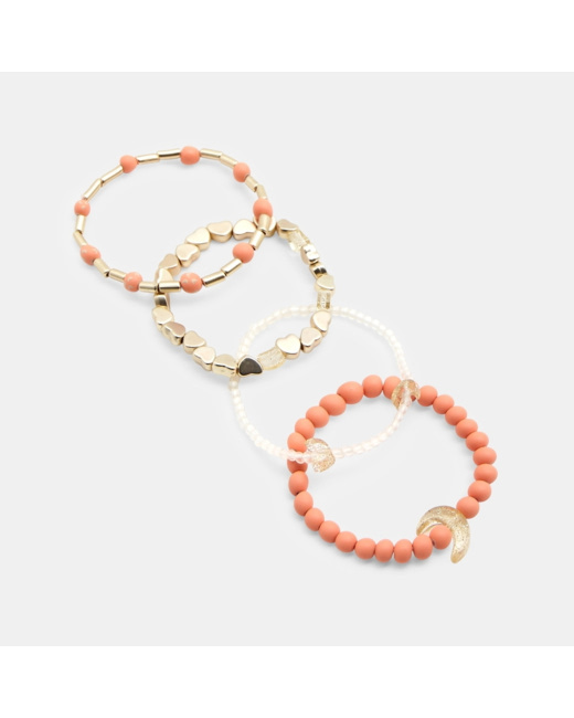 Bracelets perles fantaisie rose et or fille