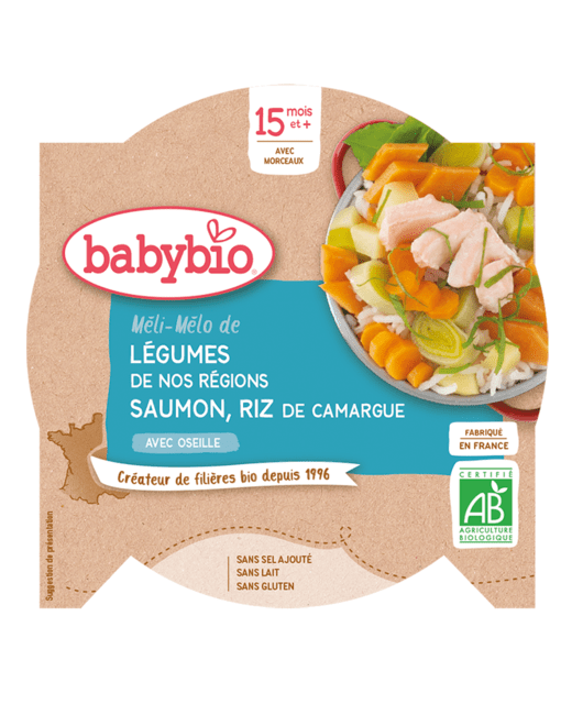 Méli-Mélo de Légumes de nos régions Saumon & Riz de Camargue à l'Oseille