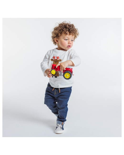 Jean knit-denim taille élastiquée