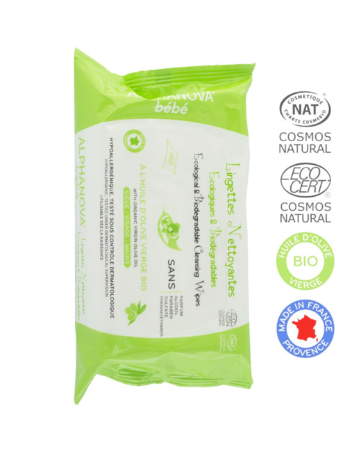 Lingettes A L'huile D'olive Ecologiques Biodegradables
