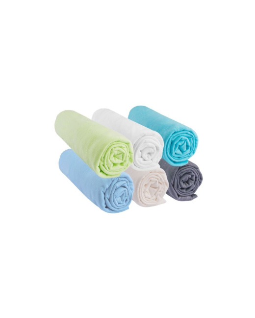 Lot de 6 draps-housses bébé coton