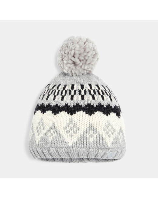 Bonnet à pompon gris garçon