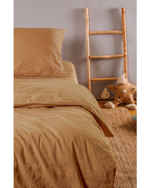 Housse de Couette Satin de Coton Bio lavé 1 personne