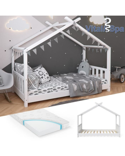 Lit cabane avec barrière