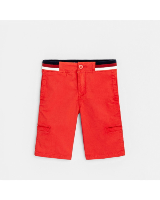Bermuda slim en toile orange garçon
