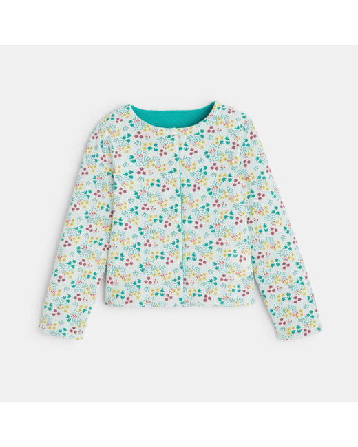 Cardigan en molleton réversible vert fille