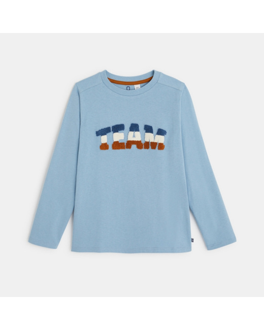 T-shirt manches longues TEAM bleu garçon