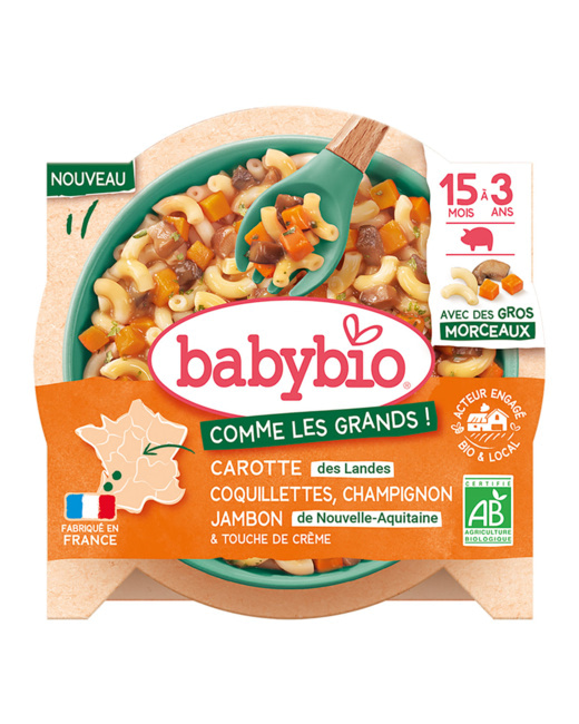 Carotte champignons coquillettes jambon