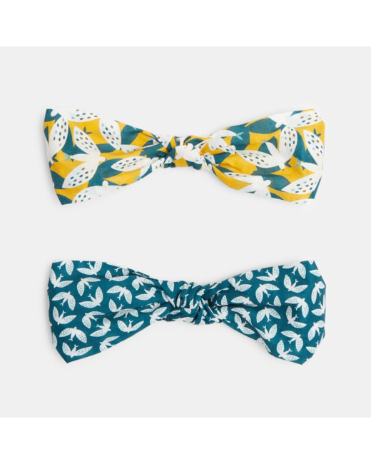Headband imprimé (lot de 2) jaune fille