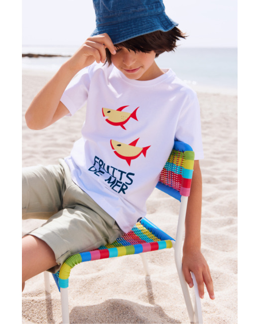 T-shirt "fruits de mer" Kids - coton léger - Blanc Imp. Fruits De Mer