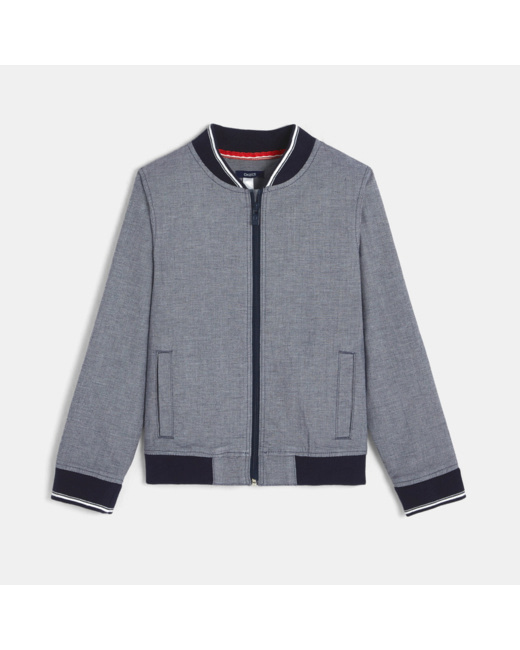 Bomber en toile turquoise garçon
