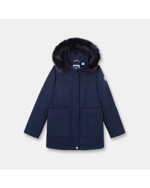 Manteau à capuche bleu fille