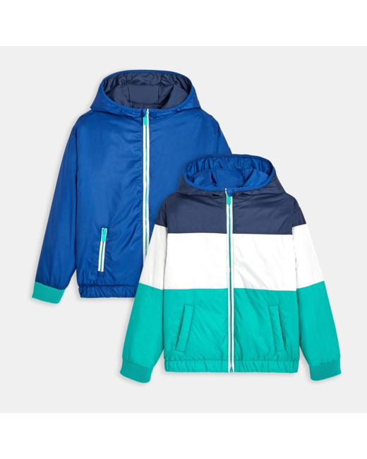 Blouson matelassé réversible bleu garçon