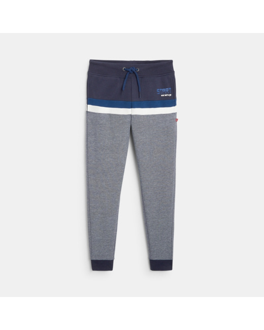 Jogging en coton piqué turquoise garçon