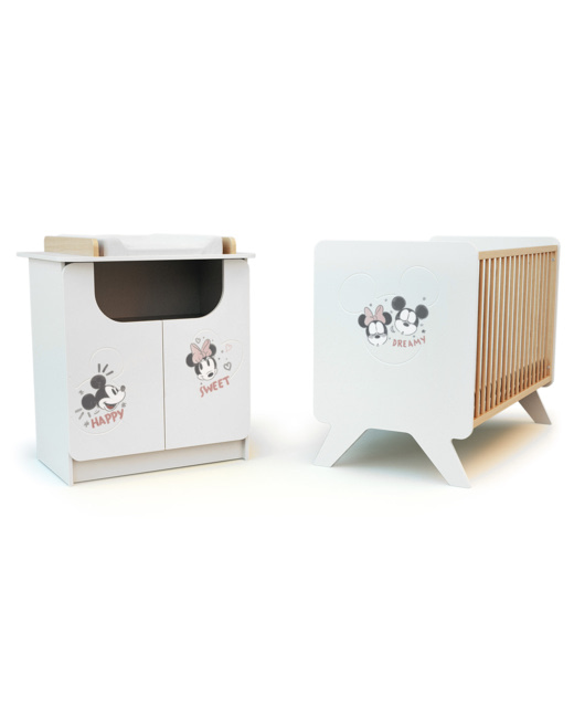 Chambre bébé lit et commode à langer Happy Days Mickey
